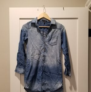 Chambray Button Up Shirt Dress